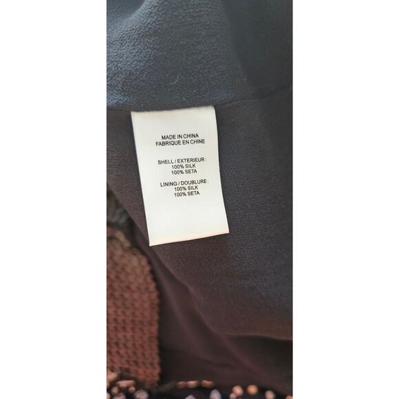 Theory 100% Silk Maryanka Matte Sequin Shift Mini Dress Women Size 0 Black Party - Picture 6 of 6